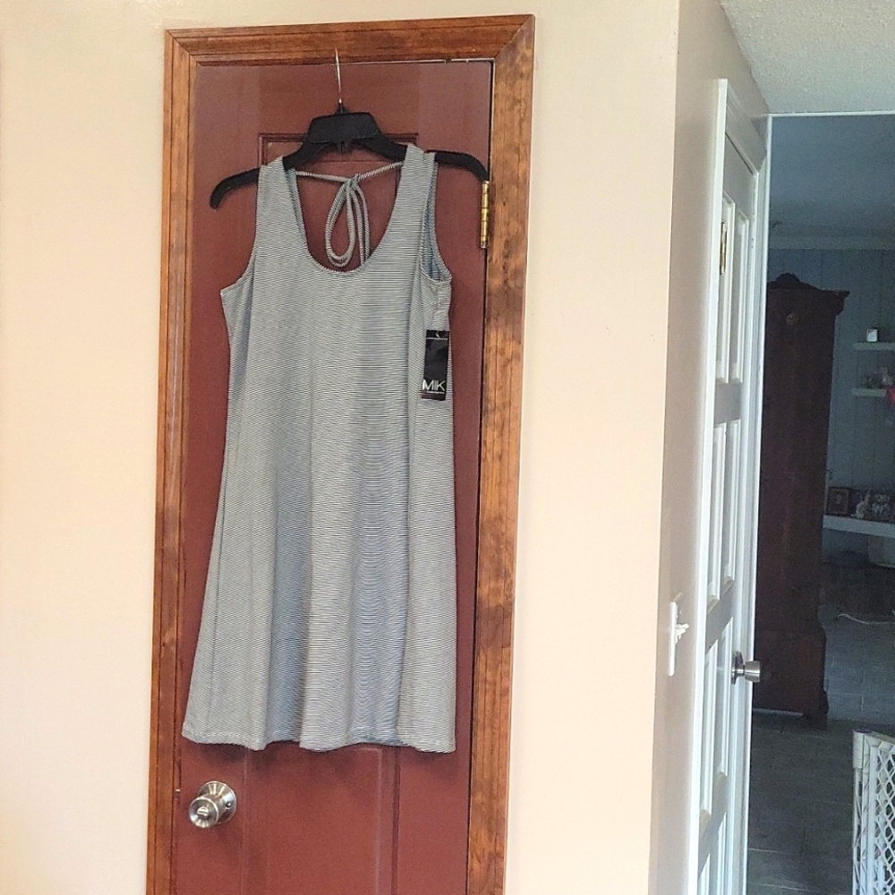 MIK sleeveless stripe dress